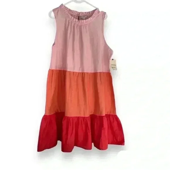 St. John’s Bay Warm Colorblock Linen Sundress, size XL - Picture 1 of 8